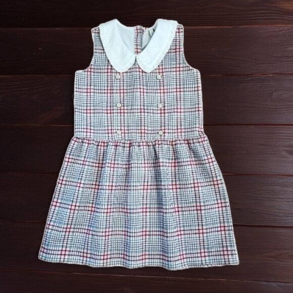 Janie and Jack Plaid Ruffle Trim Ponte Dress Size 10 - Picture 1 of 5